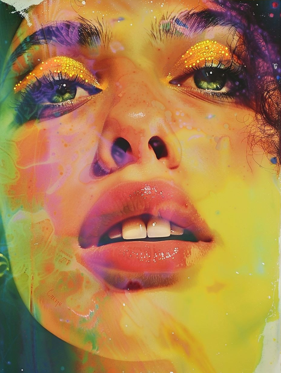 Neon Psychedelic Portrait Study - Image 3