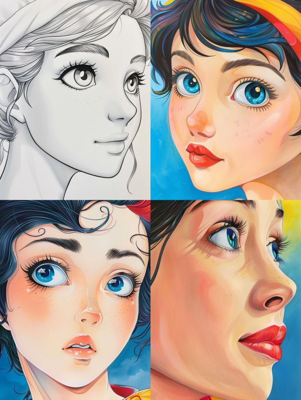Digital Art Evolution of a Stylized Portrait