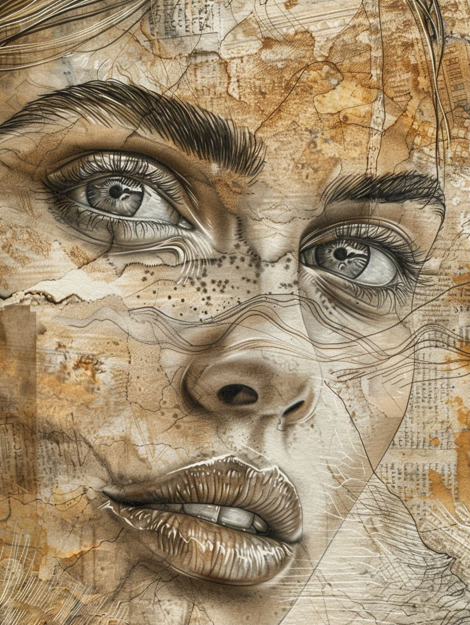 Fragmented Stone Portrait Study - Image 1