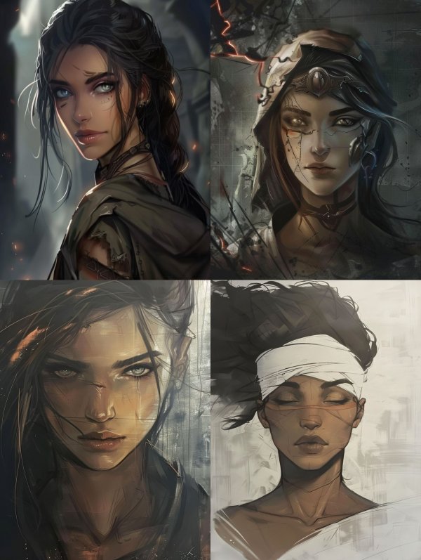 Gritty Cinematic Fantasy Portraits