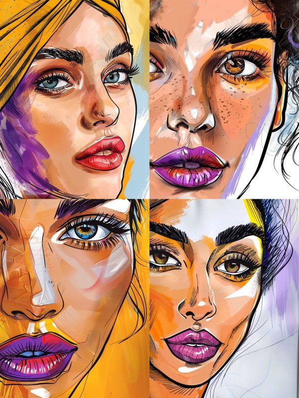 Vibrant Modern Digital Portraiture