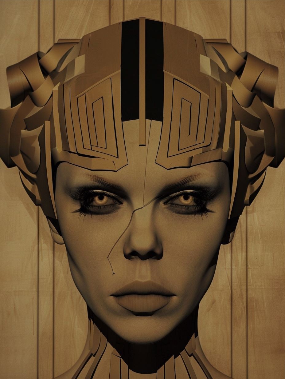 Cybernetic Gilded Android Portrait - Image 3