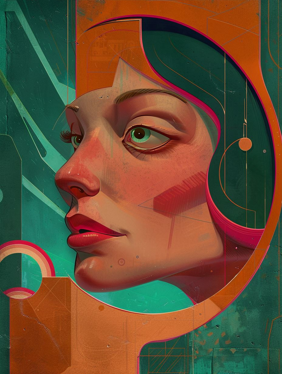 Cybernetic Soul in Neon Hue - Image 3