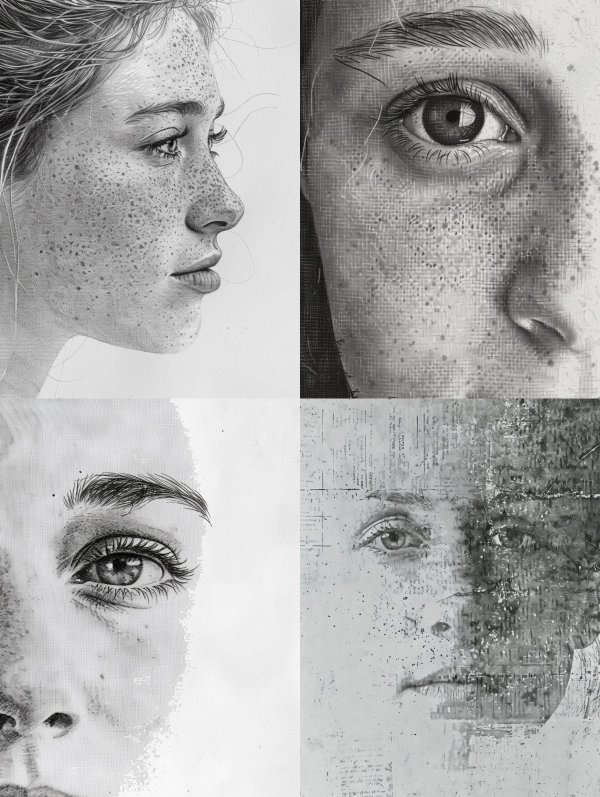 Detailed Freckled Portraits in Graphite