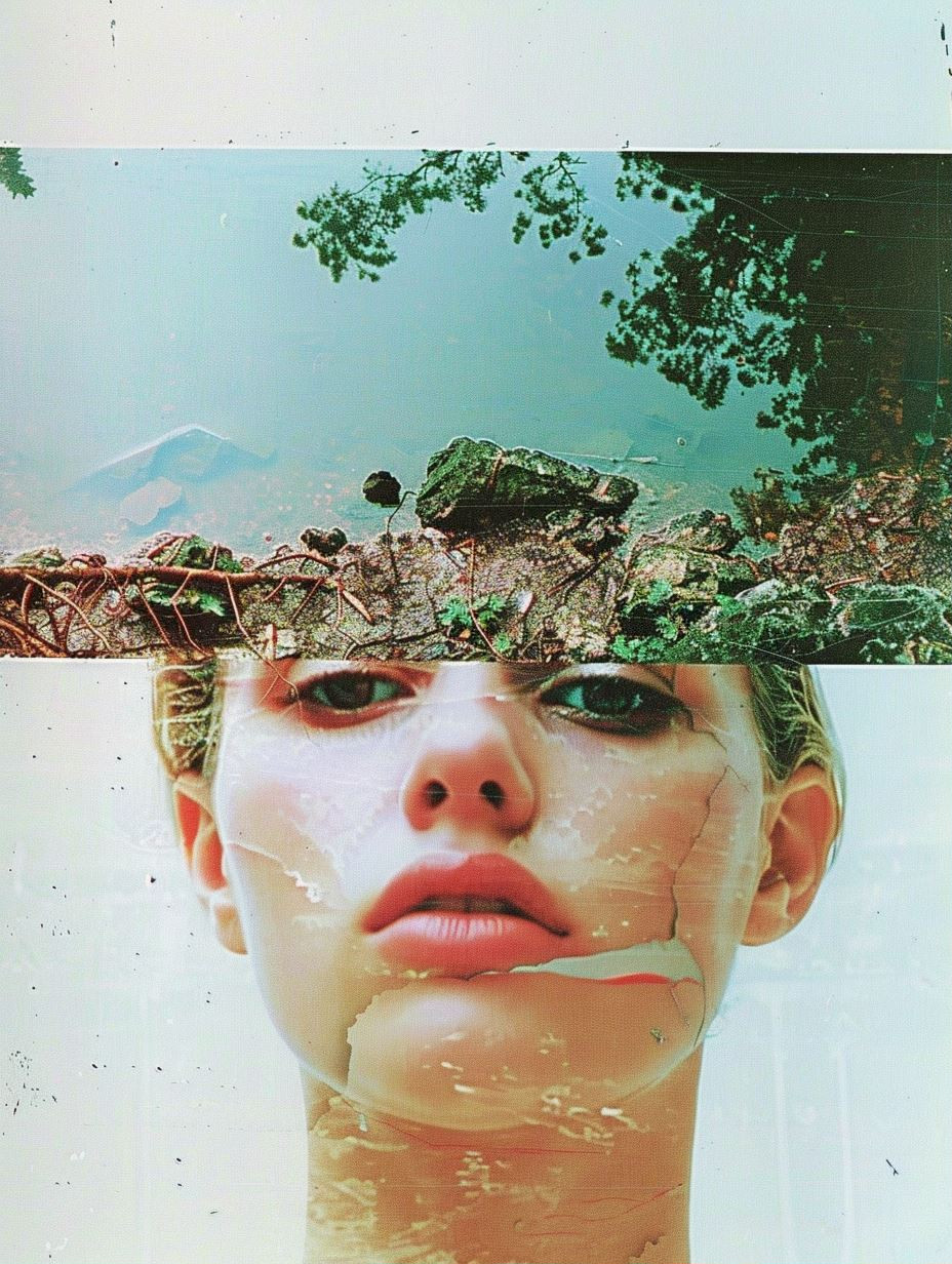 Fragmented Nature Portrait Collage