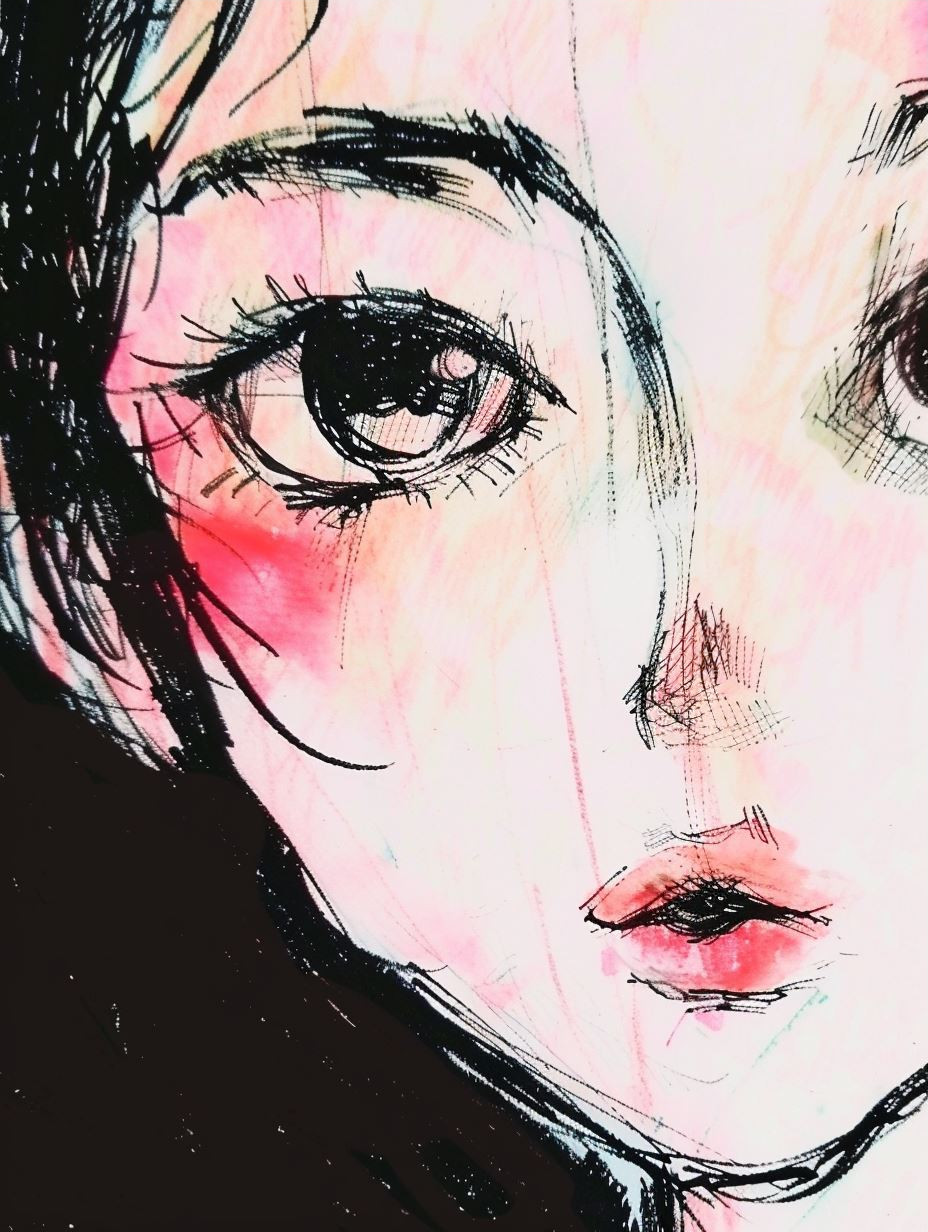 Melancholic Ink Portrait Studies - Image 3