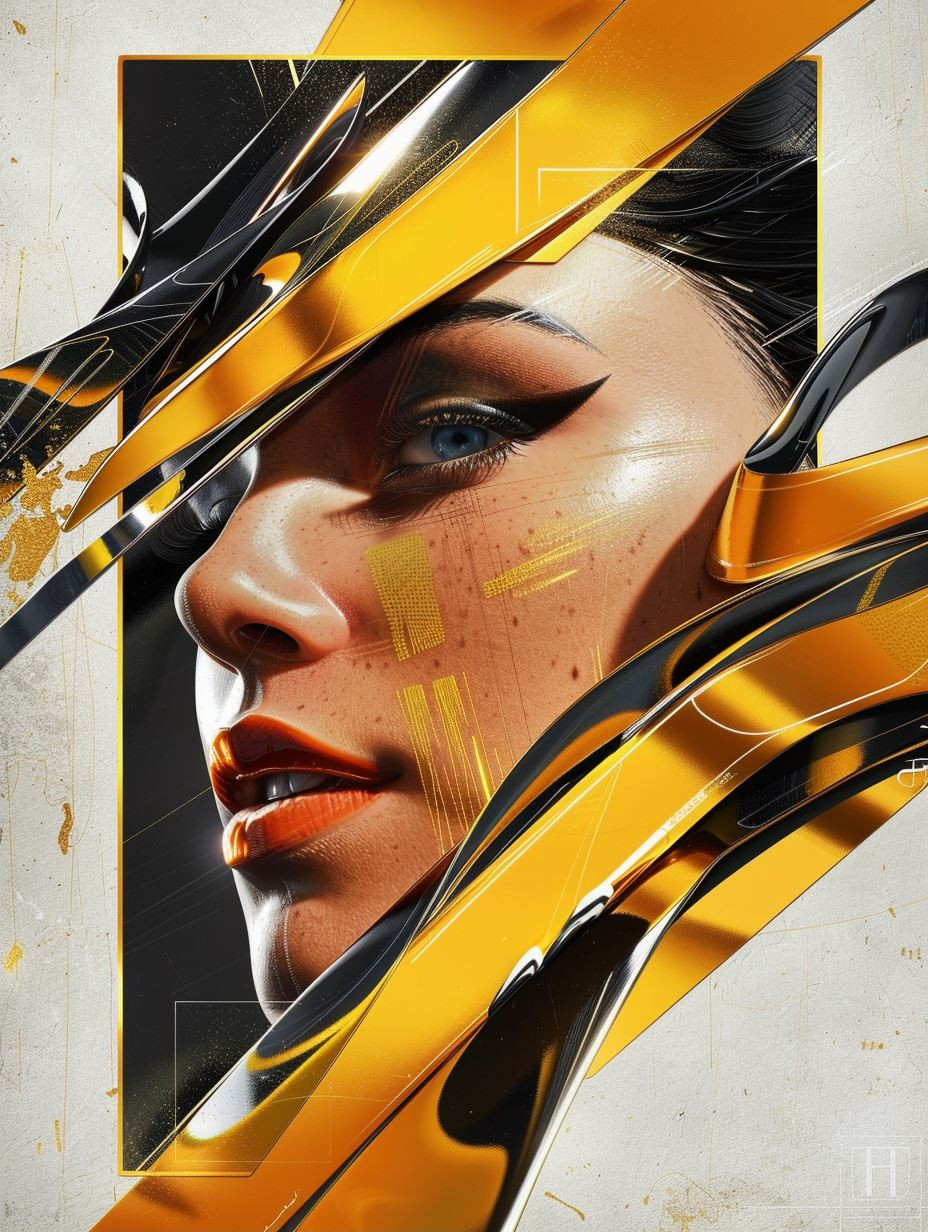 Futuristic Gold Cybernetic Portraits - Image 2