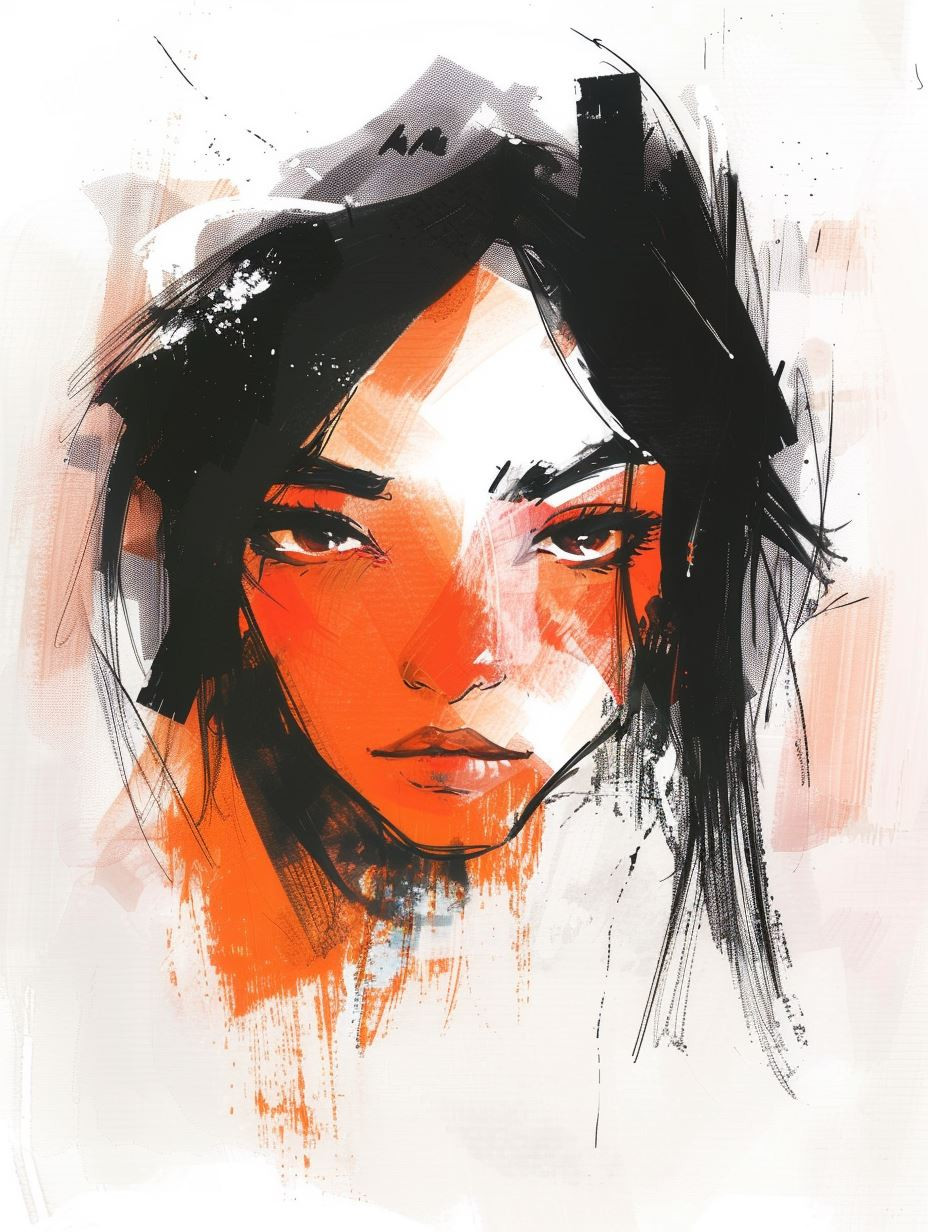 Crimson Echoes: Digital Portrait Studies - Image 4