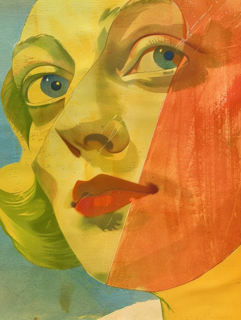 Fragmented Faces in Bold Color - Image 3