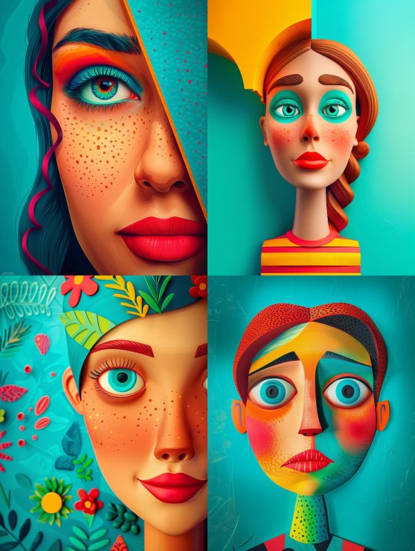 Vibrant Visions of Modern Digital Portraits