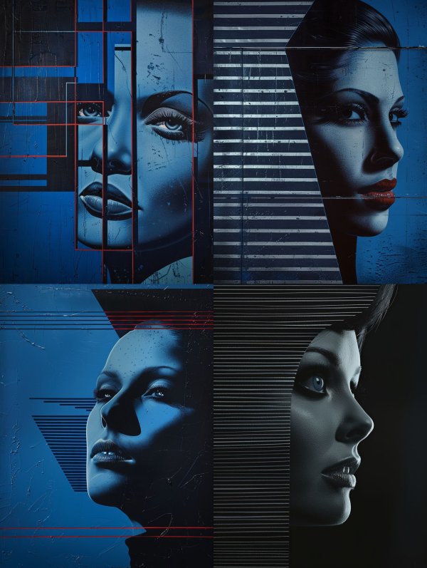 Fragmented Visions of Blue Noir