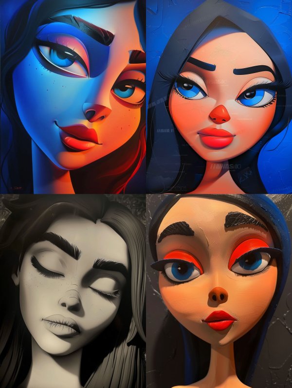 Stylized Digital Portraits of a Modern Muse