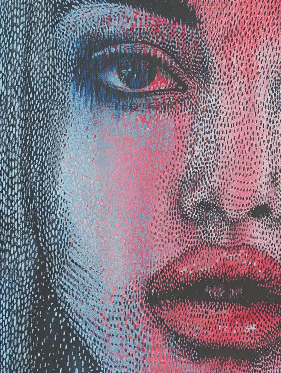 Neon Stipple Portrait