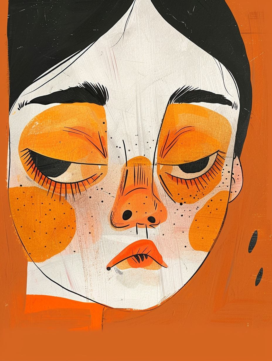 Orange Hues and Stylized Gazes - Image 1