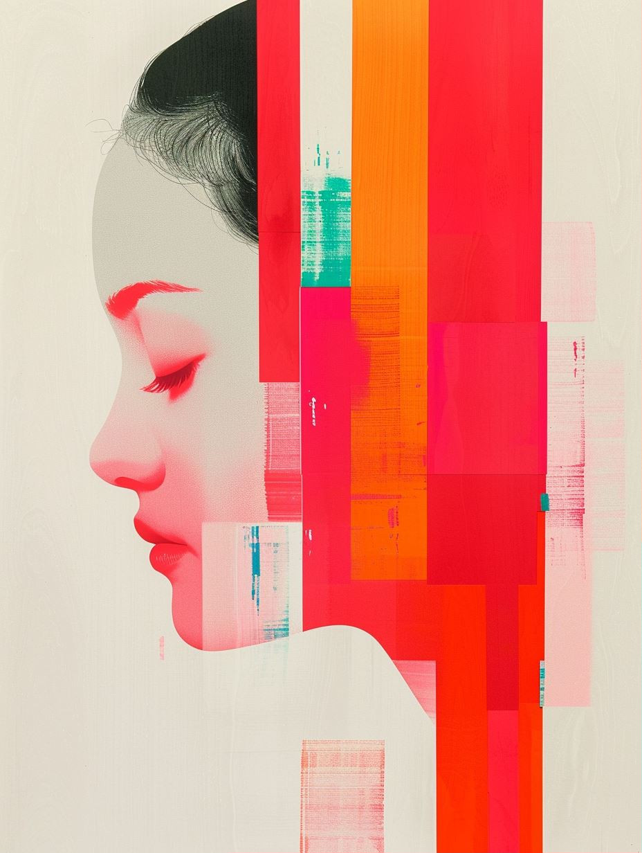 Fragmented Visions in Crimson - Image 1
