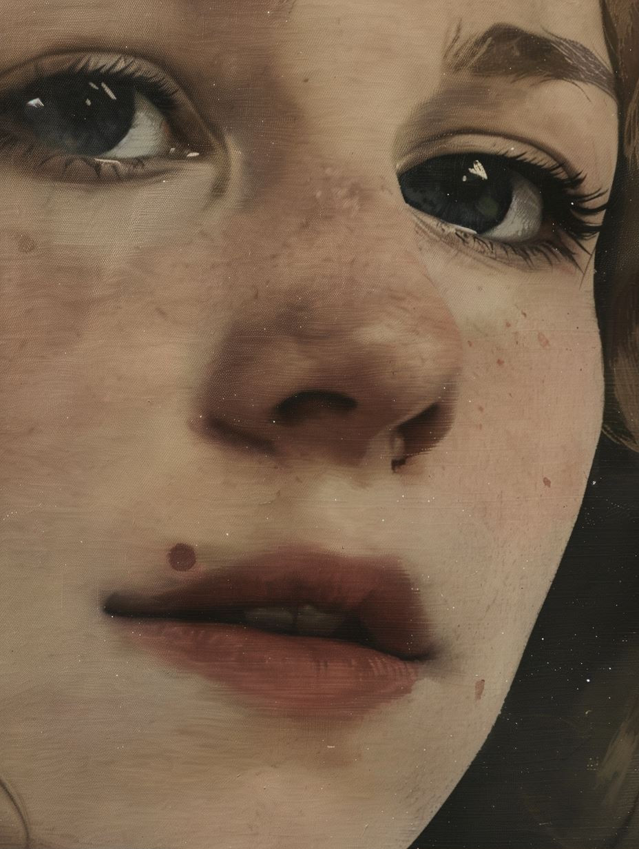 Ethereal Gaze in Textured Grain - Image 1