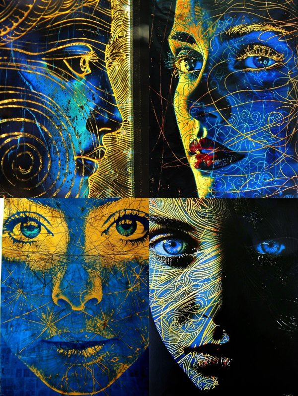 Celestial Blue Golden Portraits