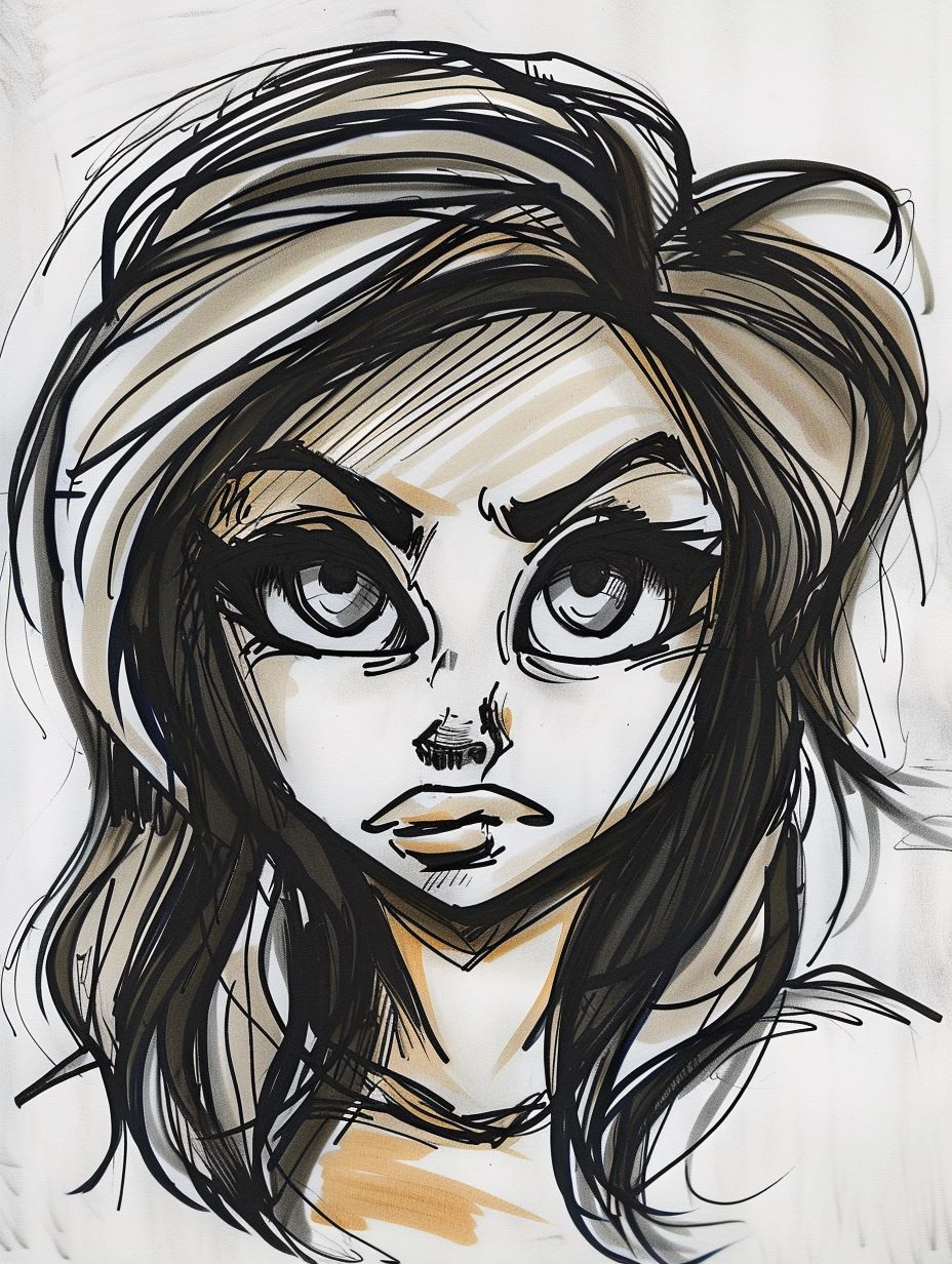 Bold Ink Character Concept Sketches - Image 1