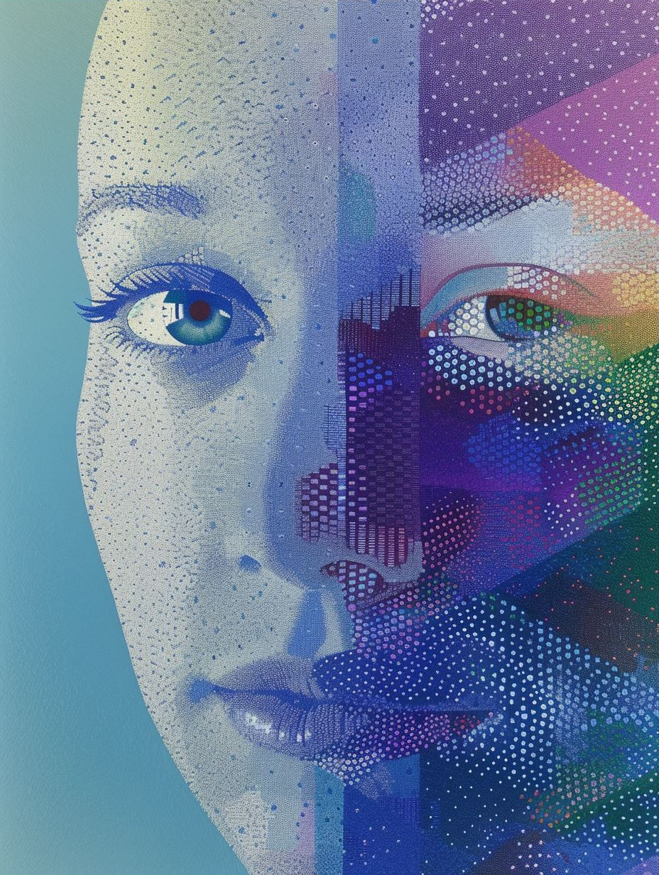 Prismatic Digital Mosaic Portrait - Image 3
