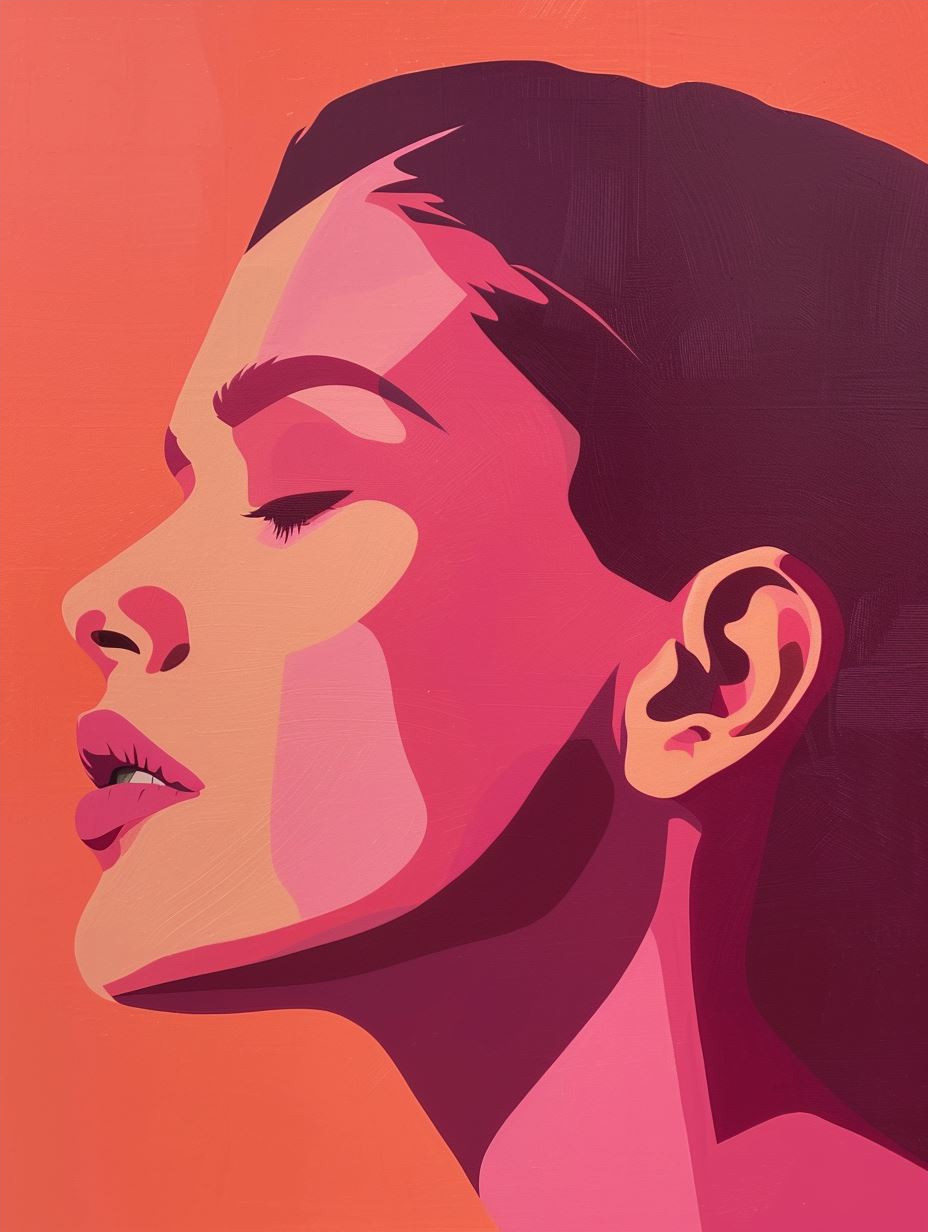 Layered Paper Portrait in Pink - Image 4