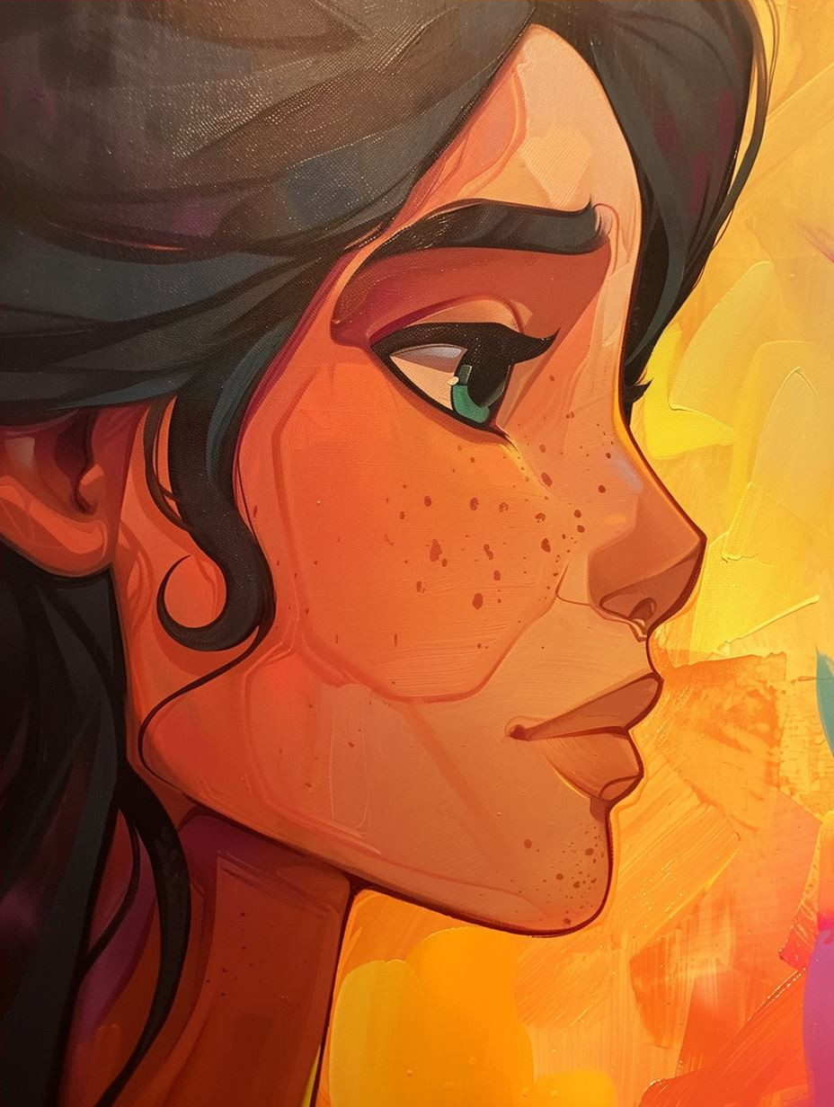 Golden Hour Impasto Portrait - Image 4