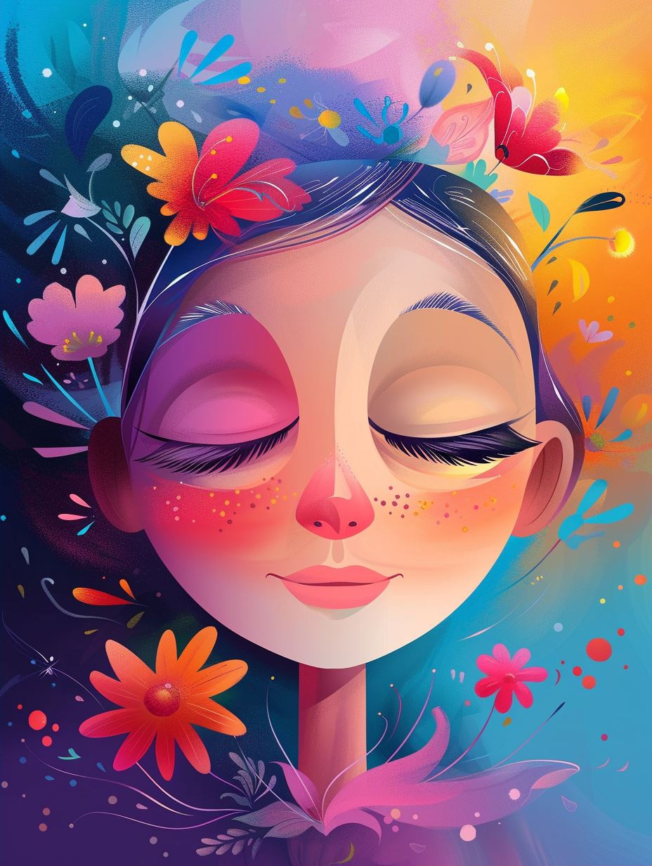 Vibrant Neon Pastel Portrait - Image 2