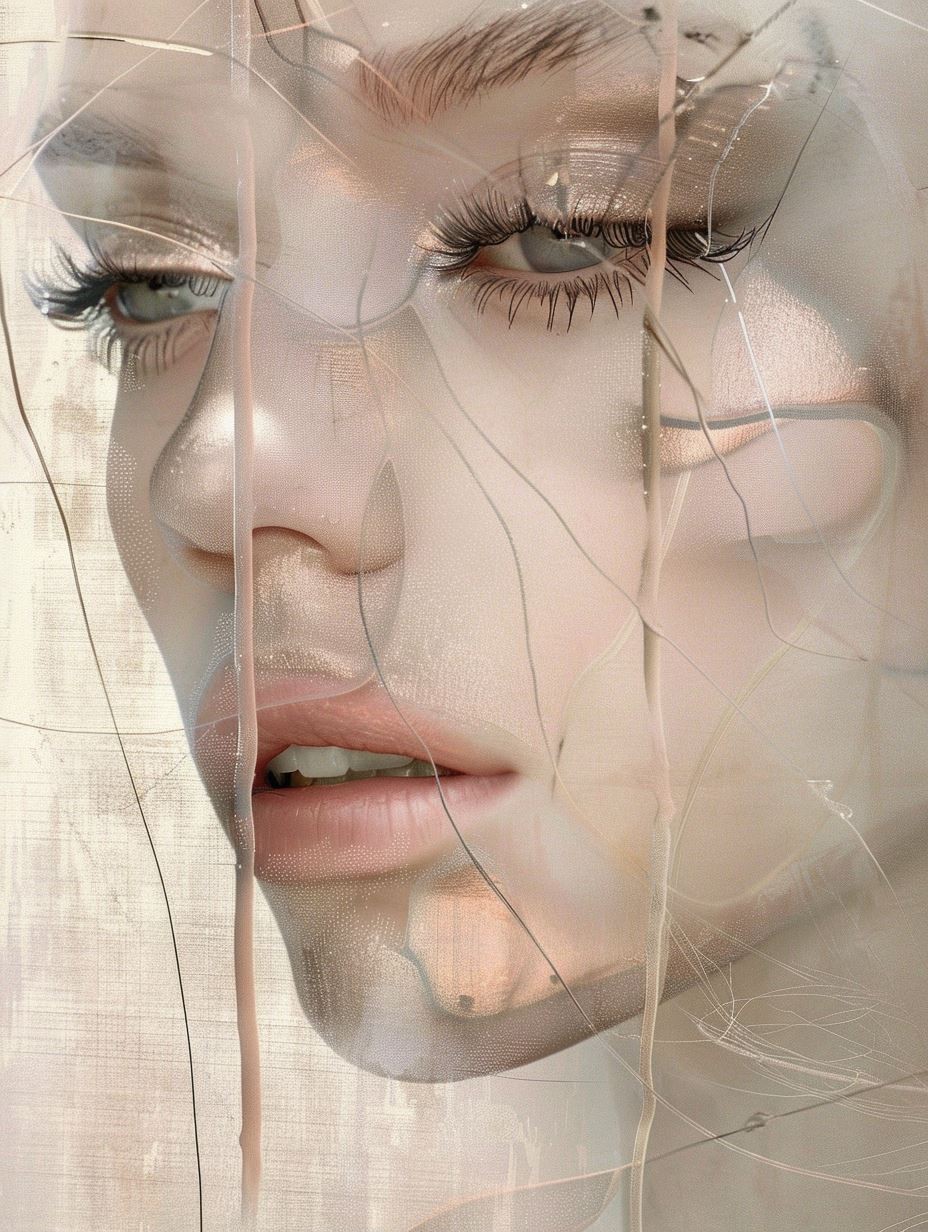 Fractured Ethereal Glass Portrait
