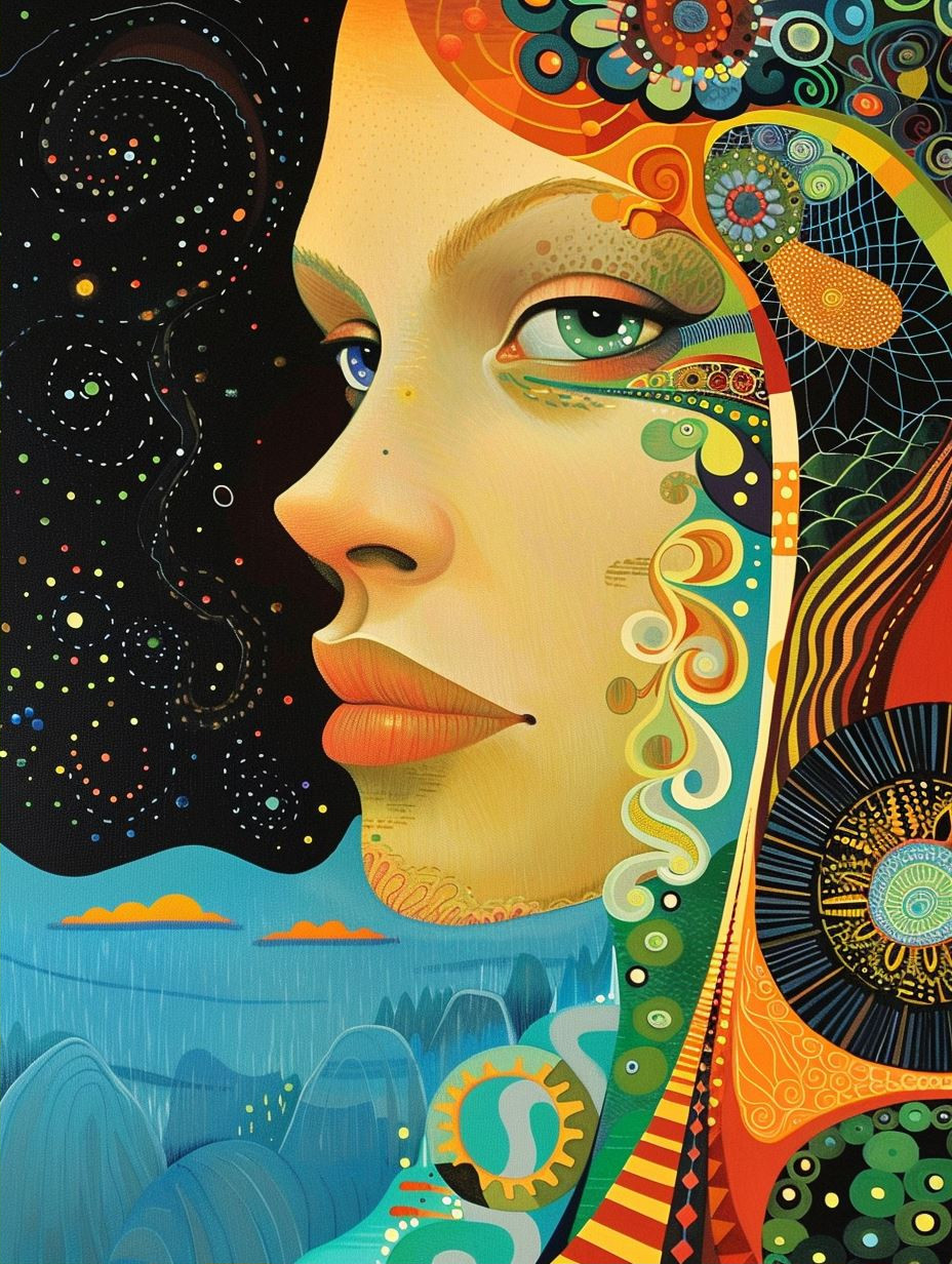 Vibrant Geometric Portrait Study - Image 2