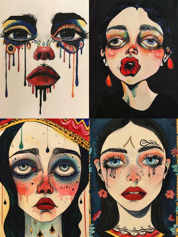 Melancholic Surrealist Female Portraits