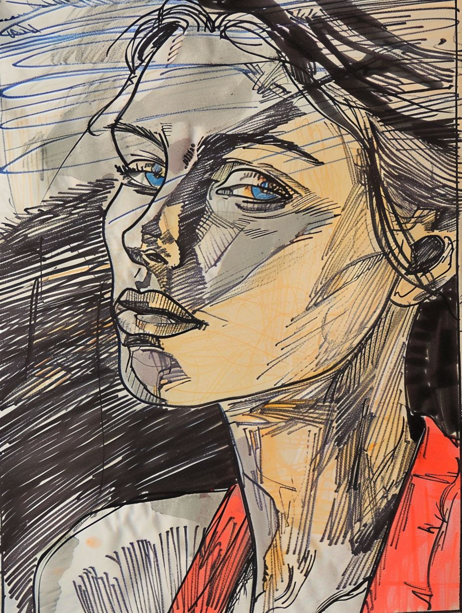 Raw Expressive Portrait Sketches - Image 1