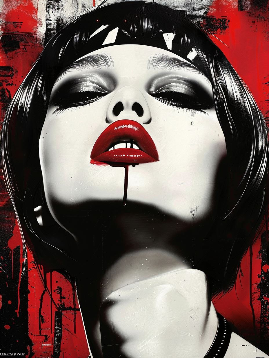 Dark Gothic Crimson Noir Portraits - Image 1