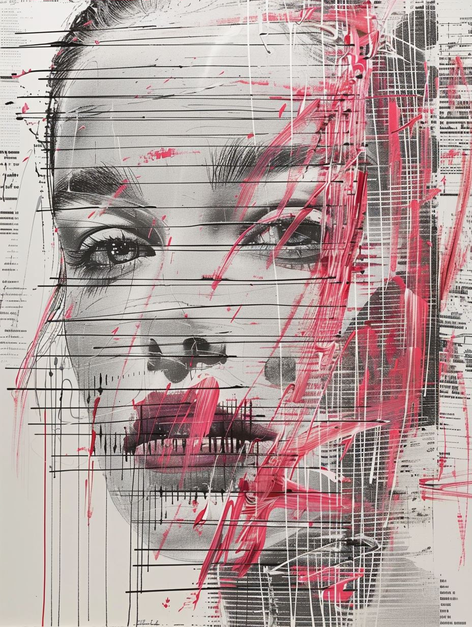 Fragmented Portraits in Crimson - Image 4