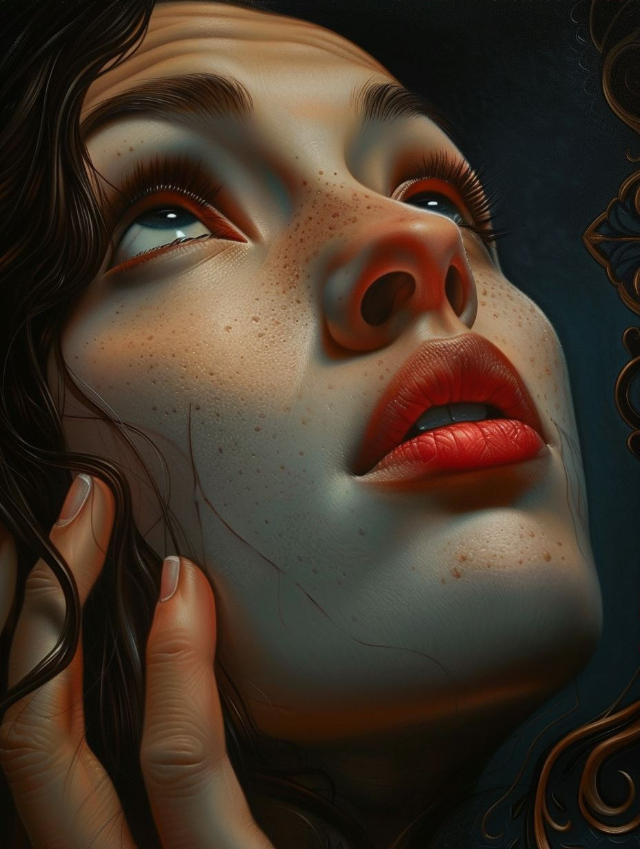 Ethereal Gazes in Crimson Shadows - Image 3