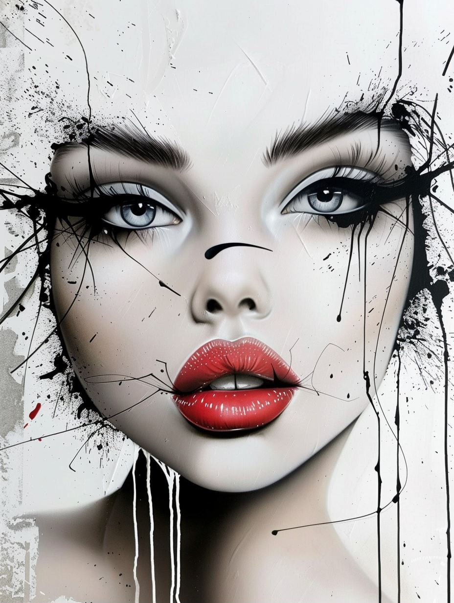 Melancholic Ink Drip Portraits - Image 2