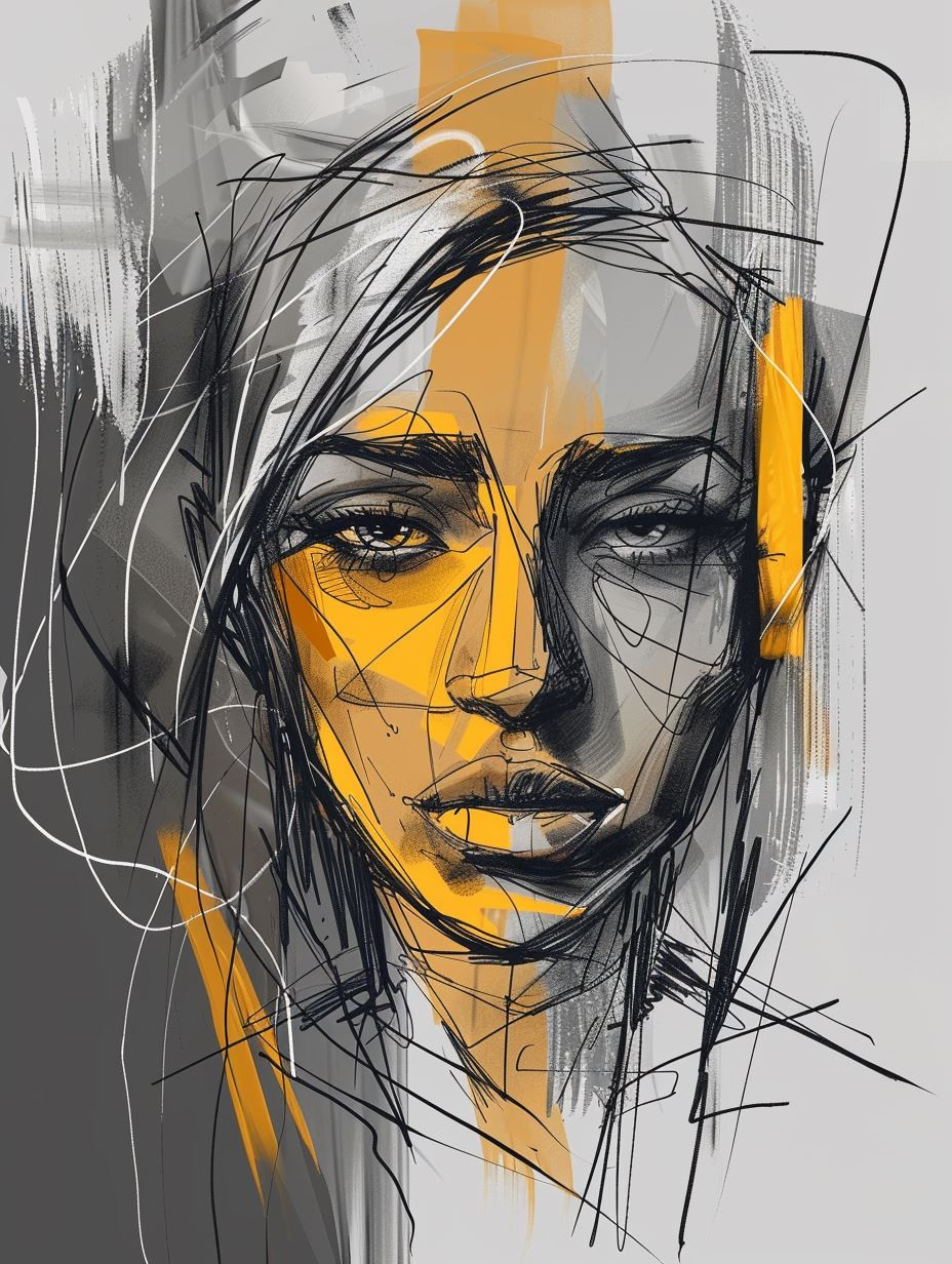 Electric Ember Sketch Portrait - Image 2