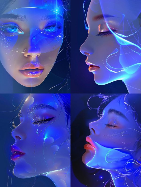 Neon Dreams: Digital Ethereal Portraits