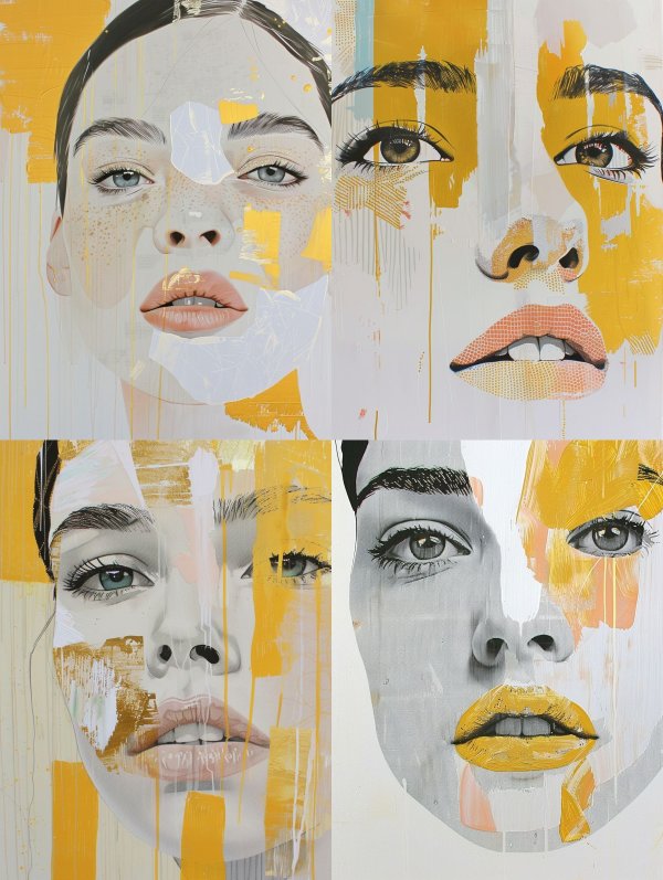 Fragmented Gaze in Gold