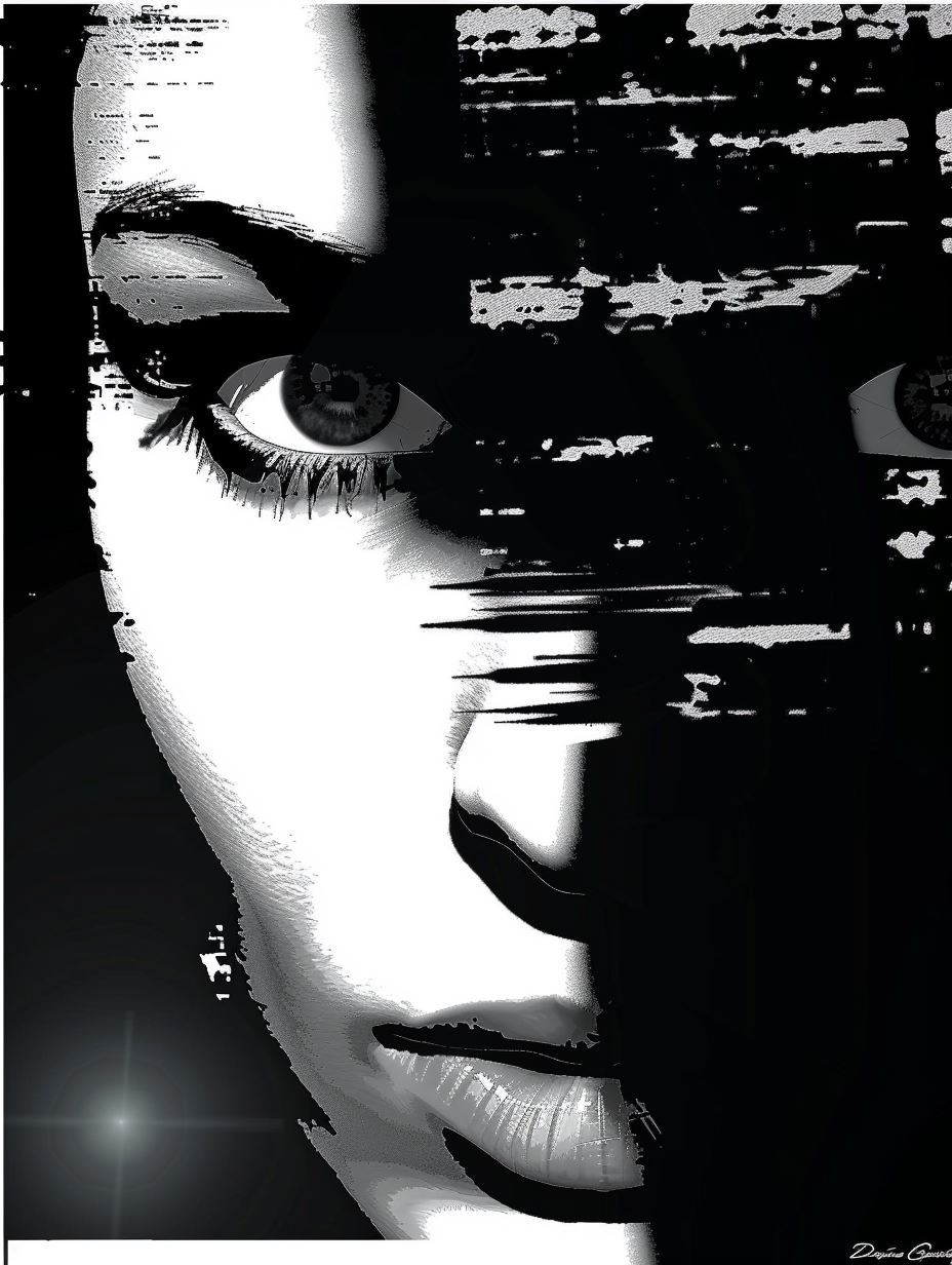 Dramatic Monochrome Shadow Portrait - Image 2