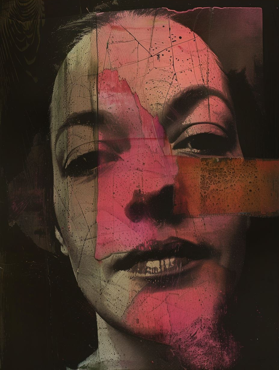 Ethereal Magenta Mixed Media Portrait - Image 3