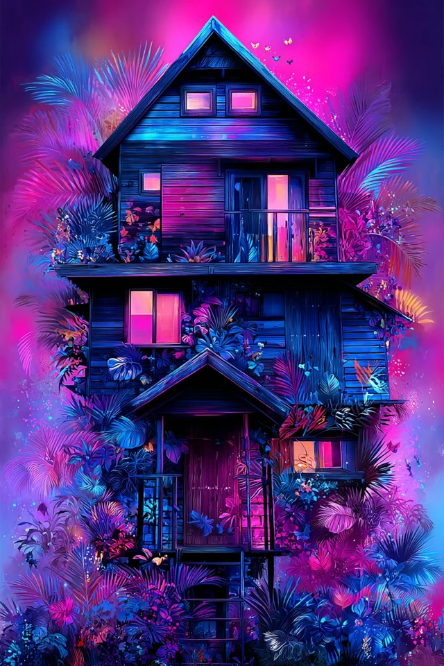 Neon Dreams: A Surrealist Digital Collage - Image 6