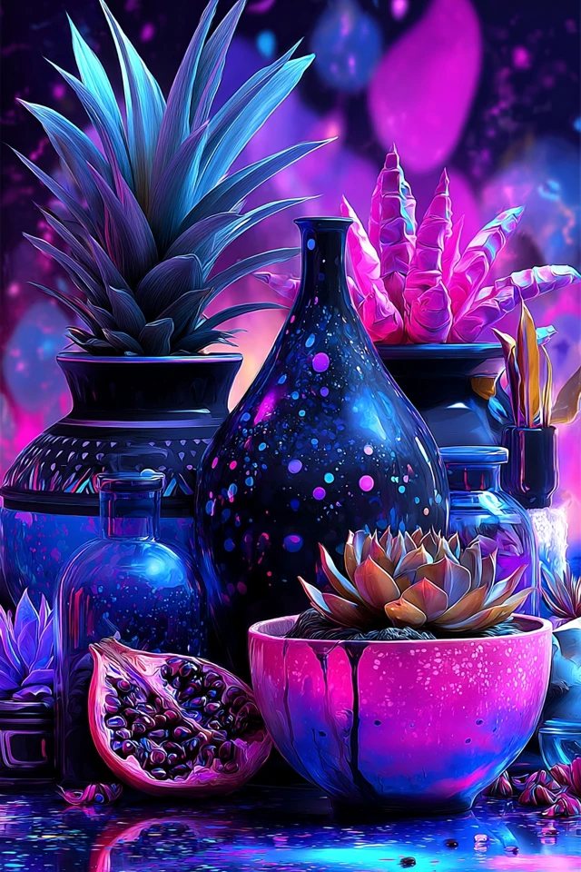 Neon Dreams: A Surrealist Digital Collage - Image 3