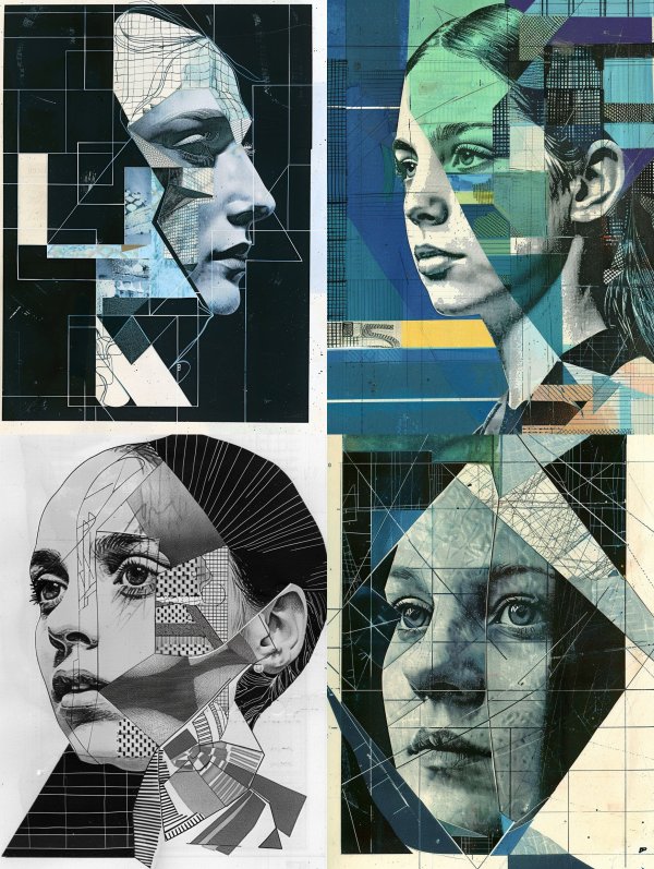 Fractured Visions: Geometric Portraits