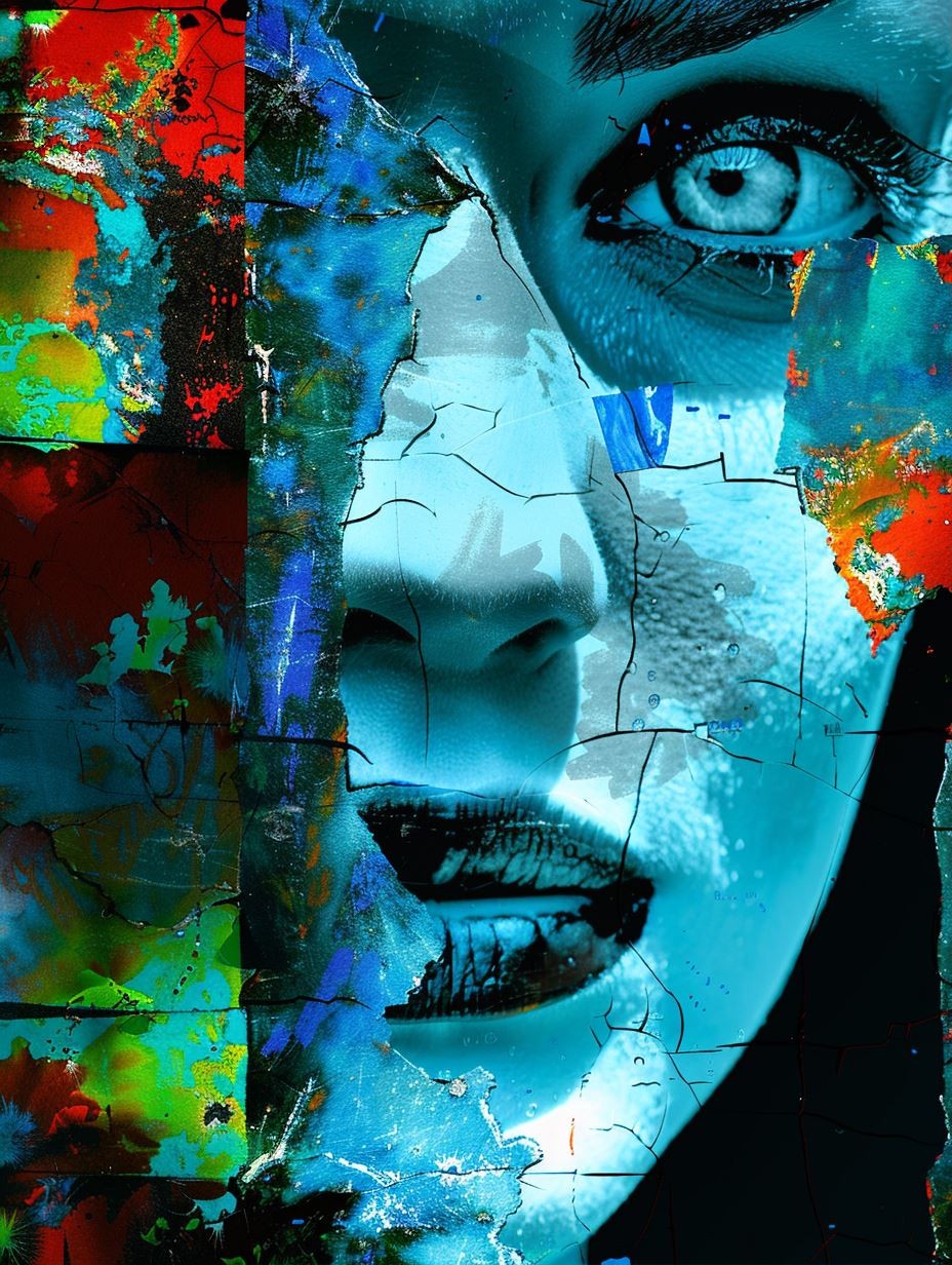 Fractured Neon Soul Portrait