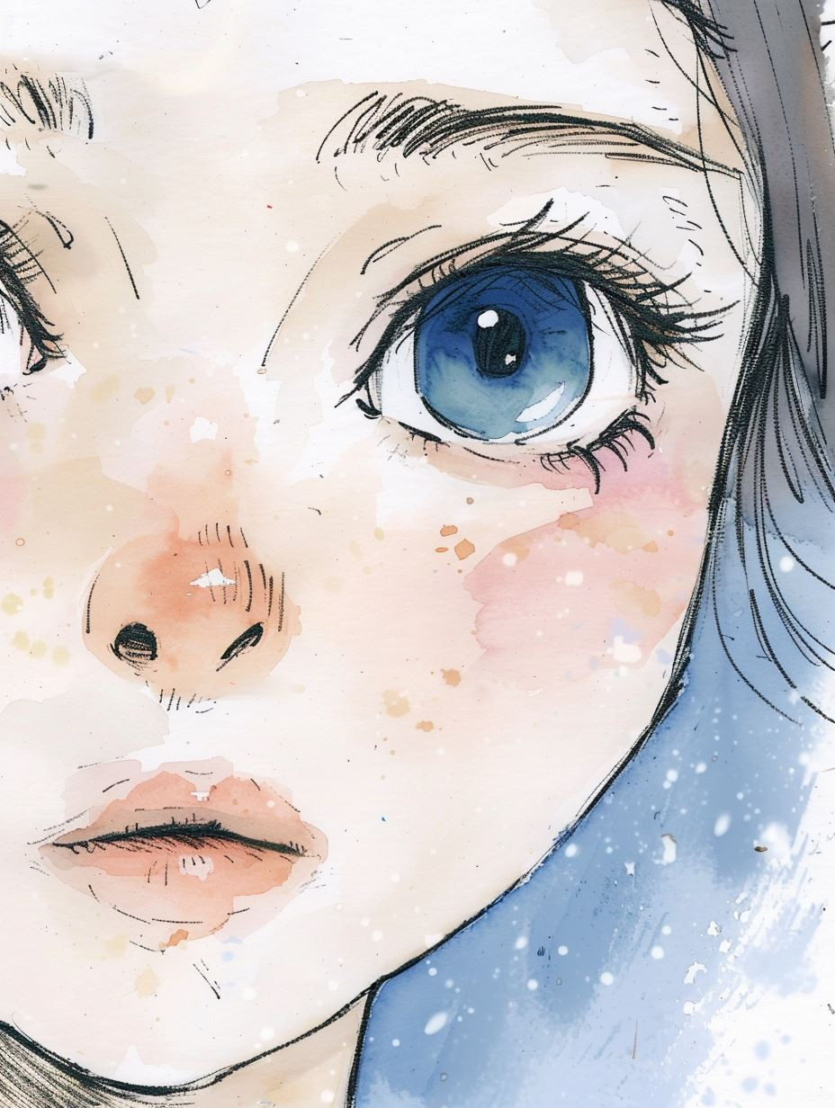 Ethereal Gaze: Anime Portrait Study - Image 1