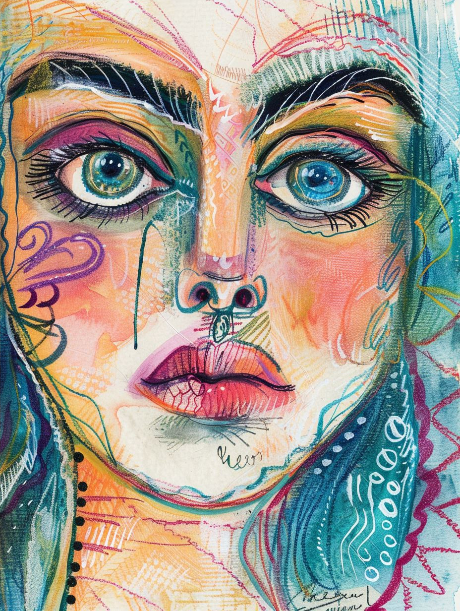 Vibrant Psychedelic Portrait Study - Image 4