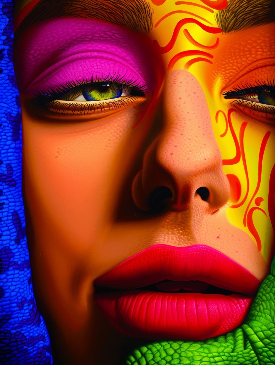 Psychedelic Floral Portrait Vision - Image 2