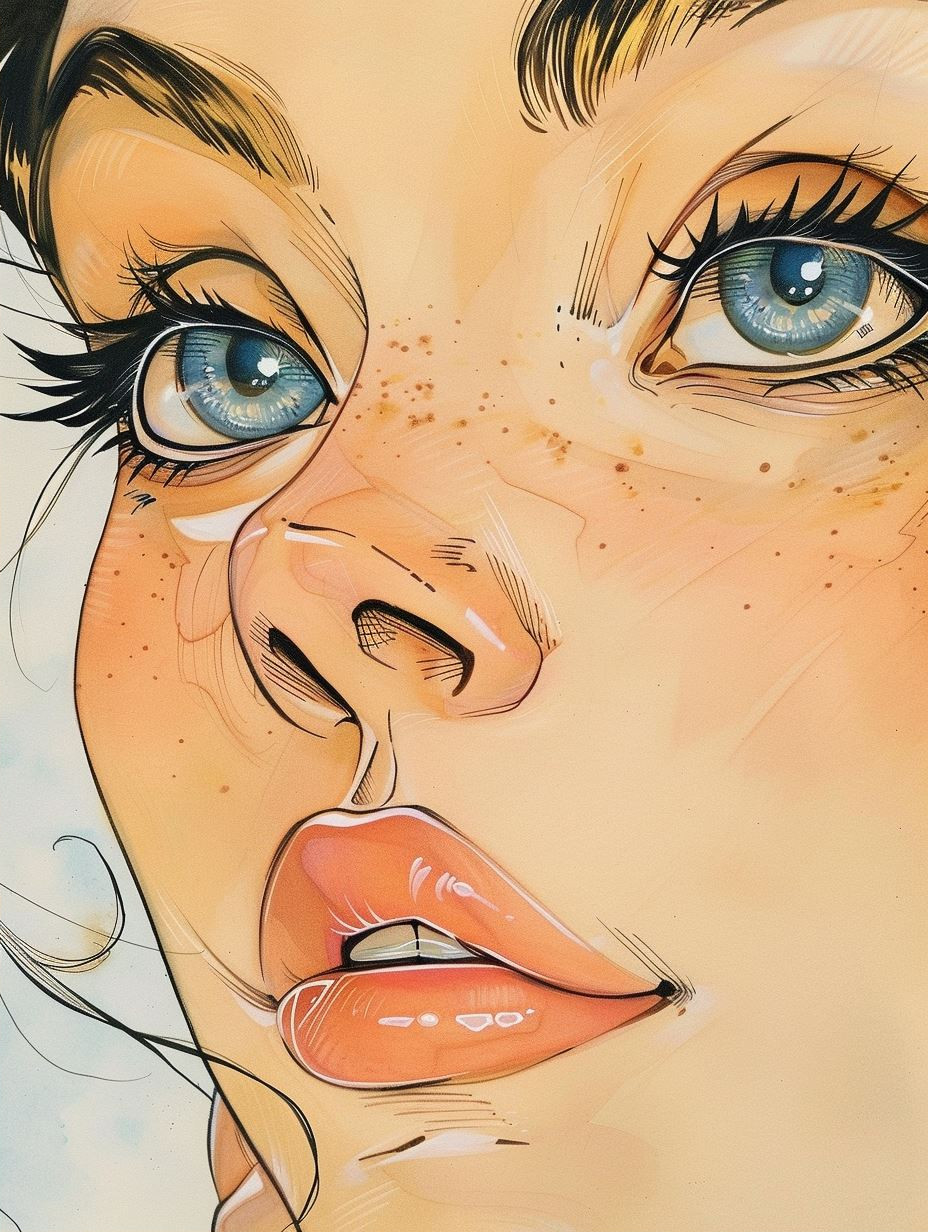 Azure Gaze: A Study in Expression - Image 2