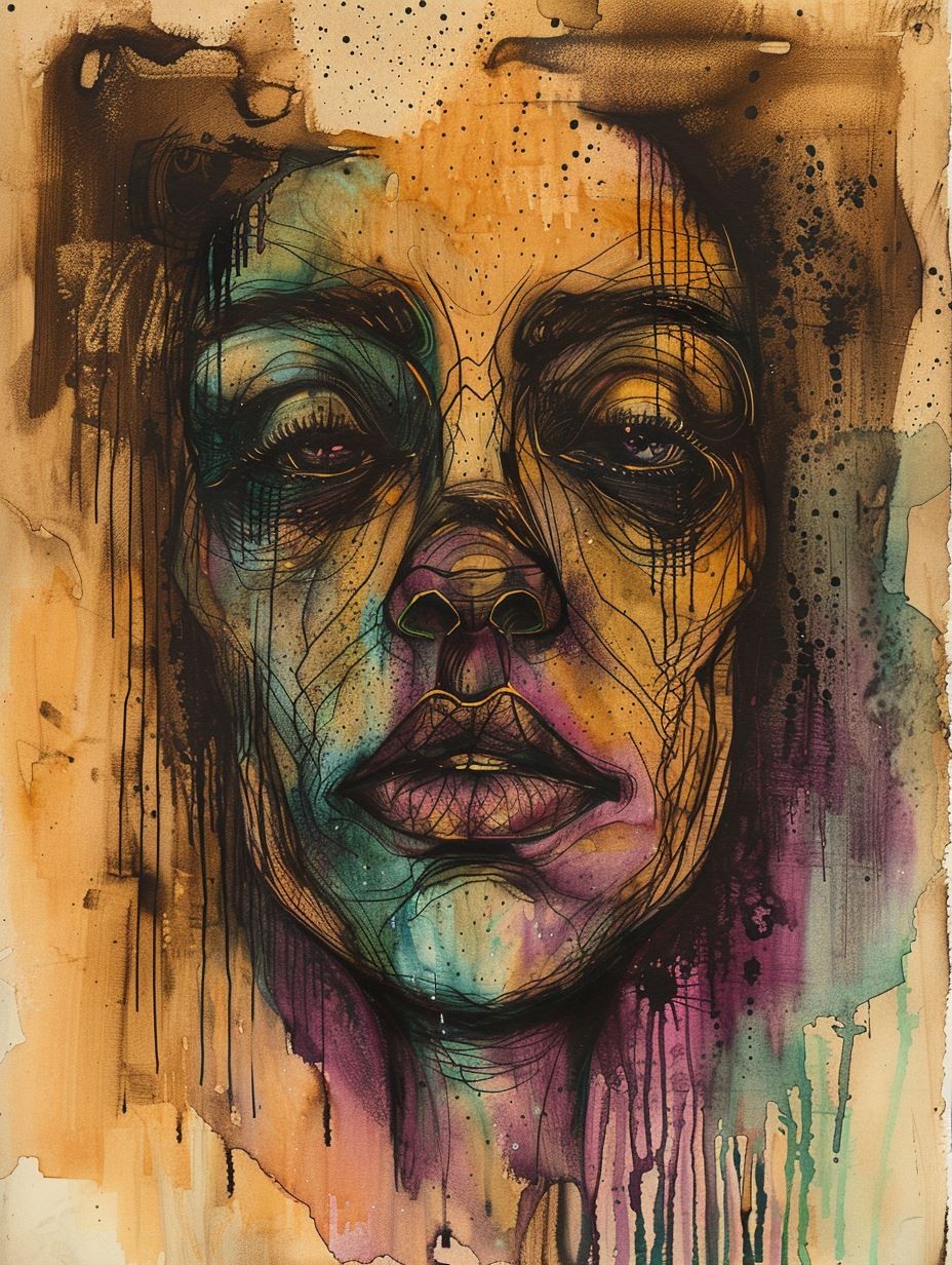 Fragmented Soul in Watercolor - Image 1
