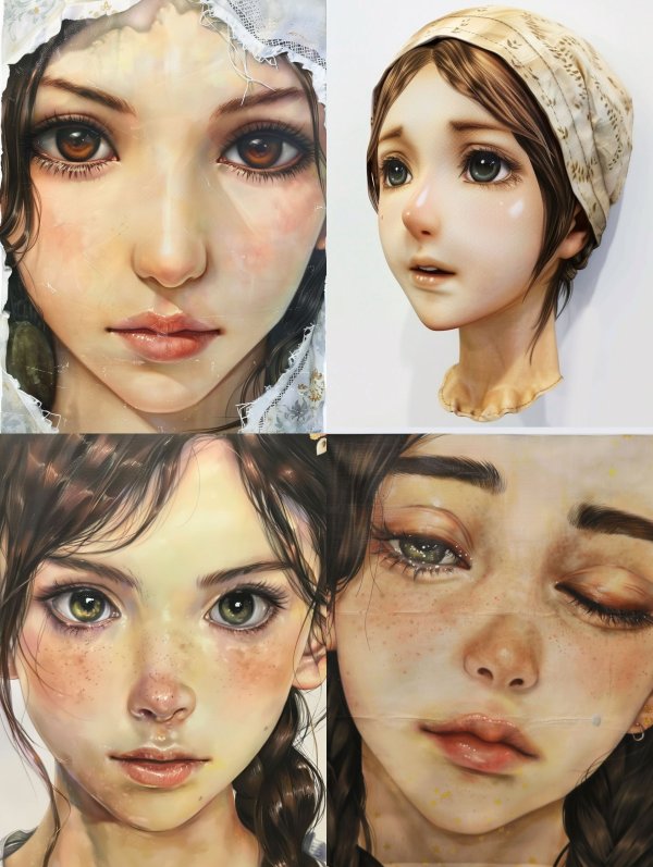 Ethereal Gazes: Hyper-Realistic Portrait Art