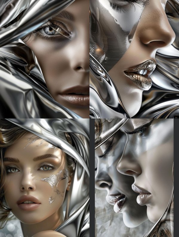 Liquid Chrome Ethereal Portraits
